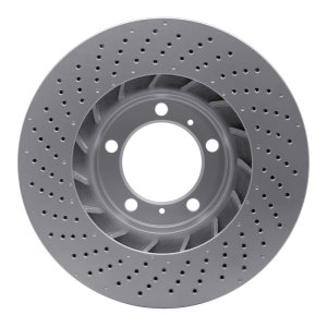Porsche 718 Cayman Brake Rotor (1) - Right Front - R1 Concepts - GEOSPEC Coated, Drilled - `09-`23